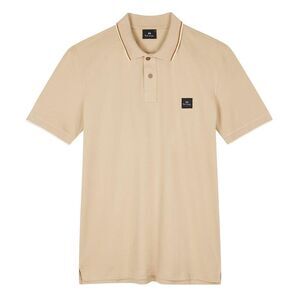 Paul Smith Mens Patch Cotton Logo Polo Shirt / Beige